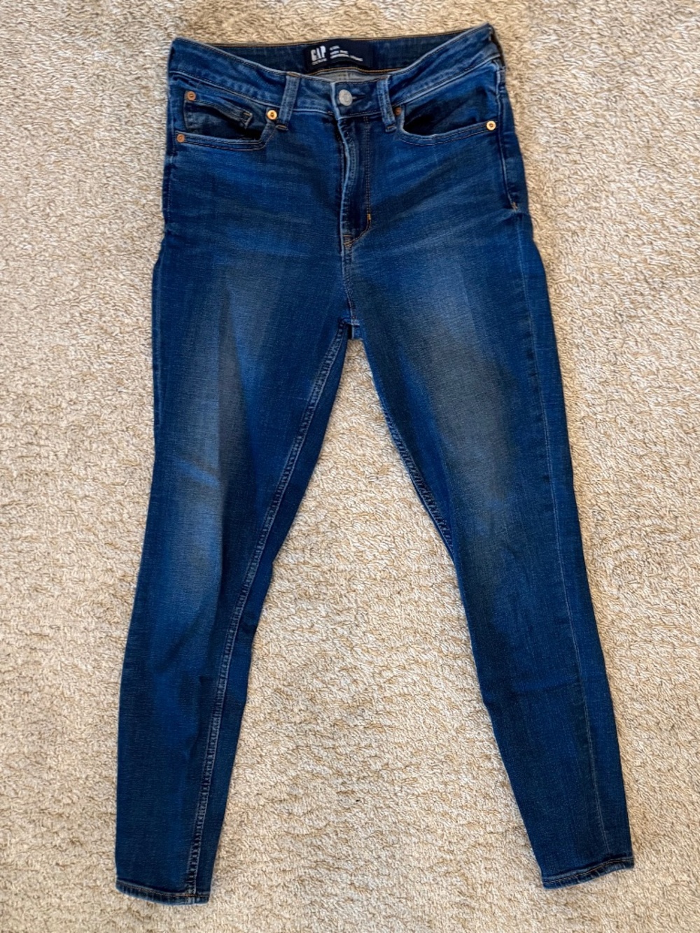 Gap High Rise Universal Legging Jeans Size 6 28 Long Medium Wash Skinny Stretch